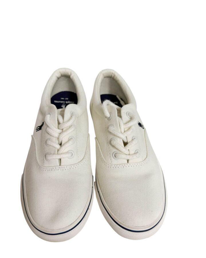 POLO BY RALPH LAUREN WHITE SHOES  *EUC SIZE TODDLER 13.5