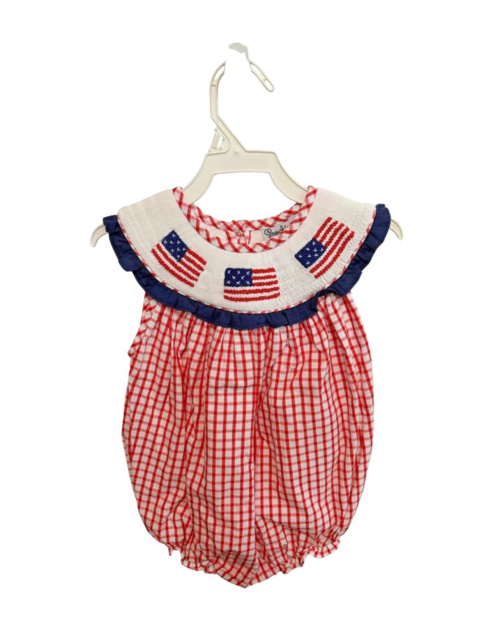 SMOCKINGBIRD  RED  GINGHAM SMOCKED BUBBLE