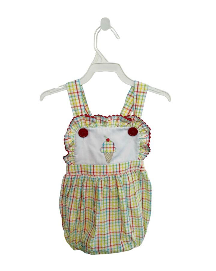 SHRIMP & GRITS  YELLOW SEERSUCKER PLAID  BUBBLE WITH RIC RAC