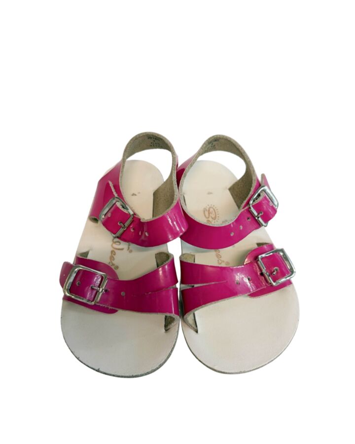 SUN SANS/ SALTWATER SANDALS PINK SANDALS  *EUC SIZE TODDLER 4