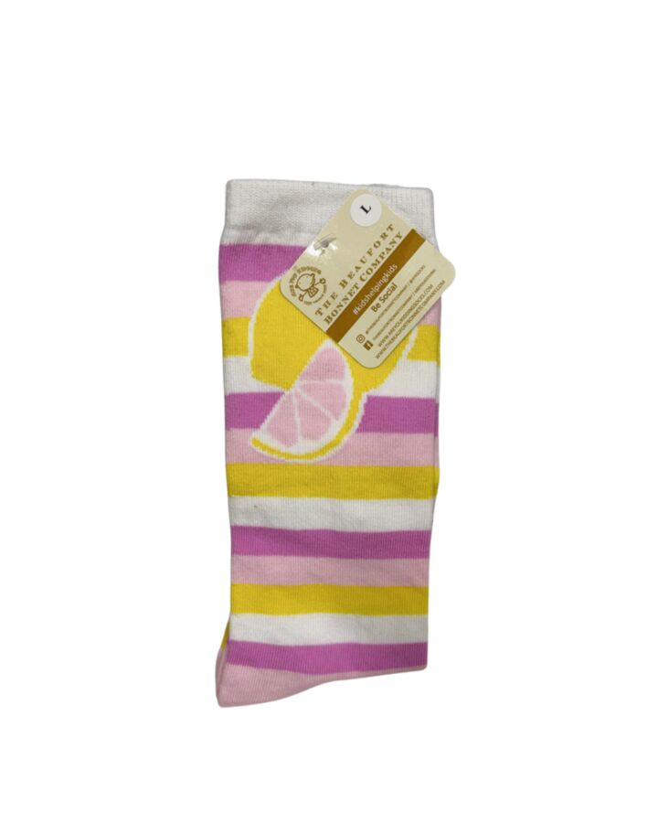 THE BEAUFORT BONNET COMPANY  PINK  STRIPED  SOCKS