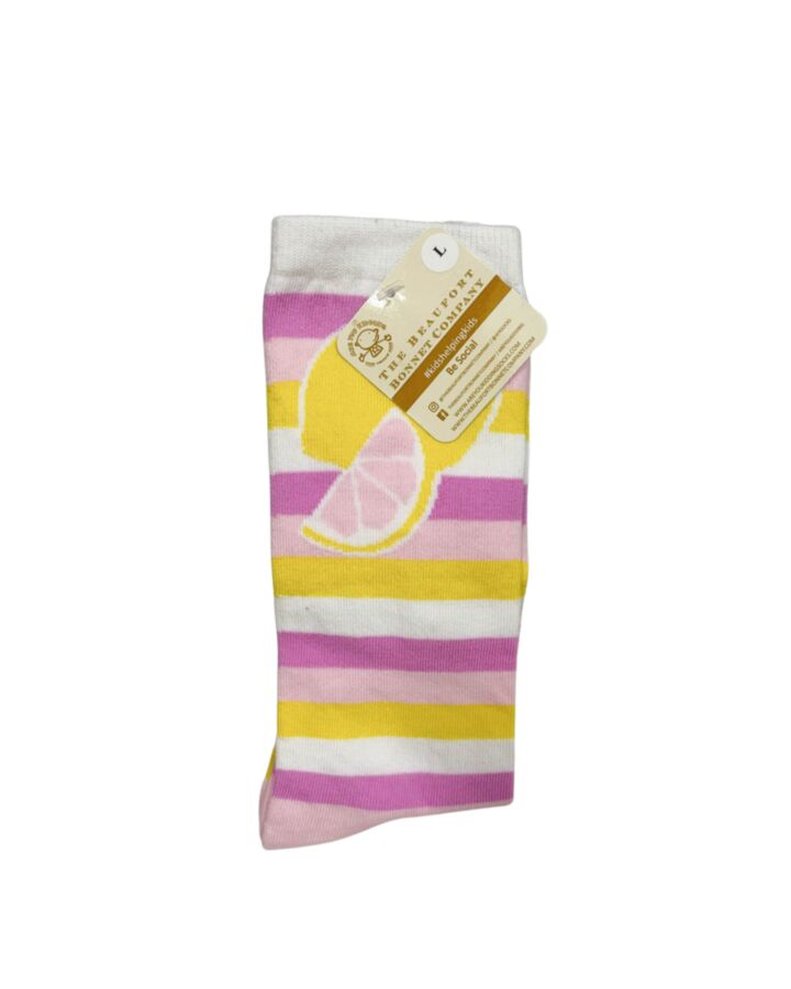 THE BEAUFORT BONNET COMPANY  PINK  STRIPED  SOCKS