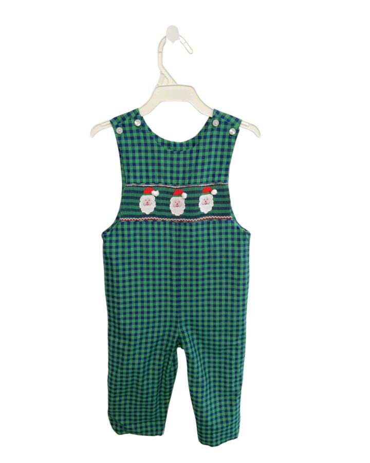 VELANI  GREEN  GINGHAM SMOCKED LONGALL