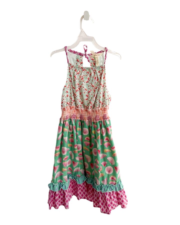 MATILDA JANE  GREEN  FLORAL  DRESS WITH LACE TRIM