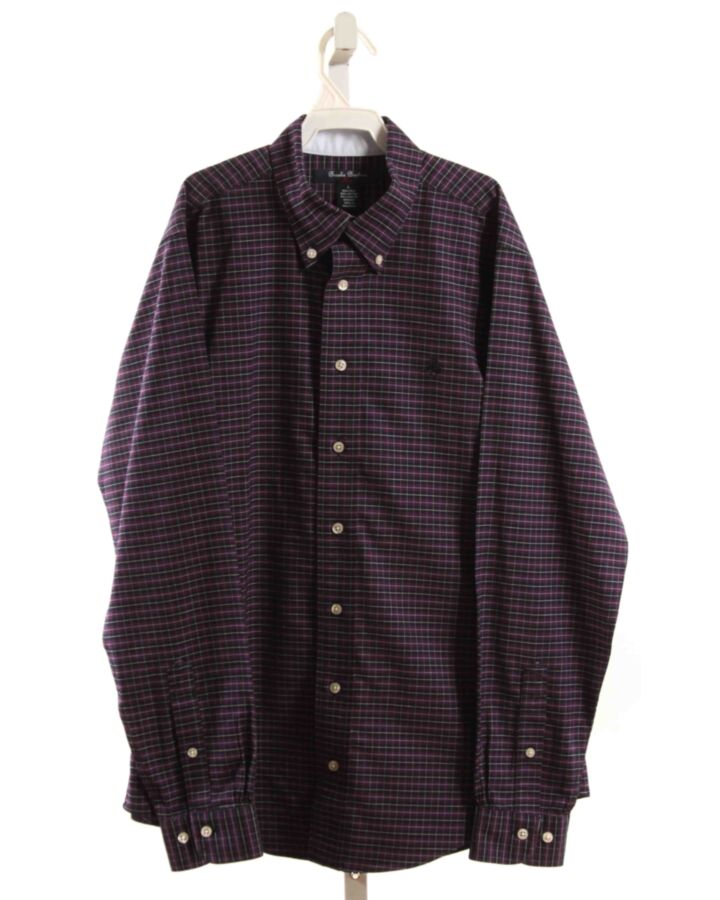 BROOKS BROTHERS  PURPLE  PLAID  DRESS SHIRT