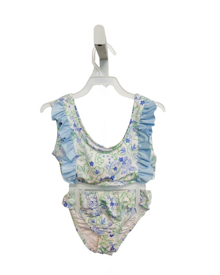 JAMES & LOTTIE  BLUE  FLORAL  2-PIECE SWIMSUIT WITH RUFFLE