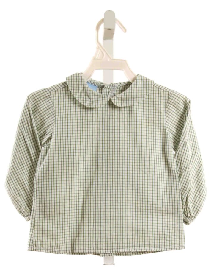 BELLA BLISS  GREEN  WINDOWPANE  SHIRT-LS
