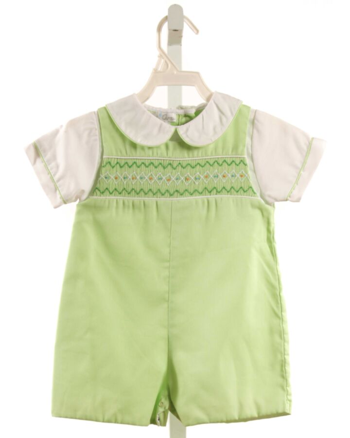 PETIT AMI  LT GREEN   SMOCKED SHORTALL