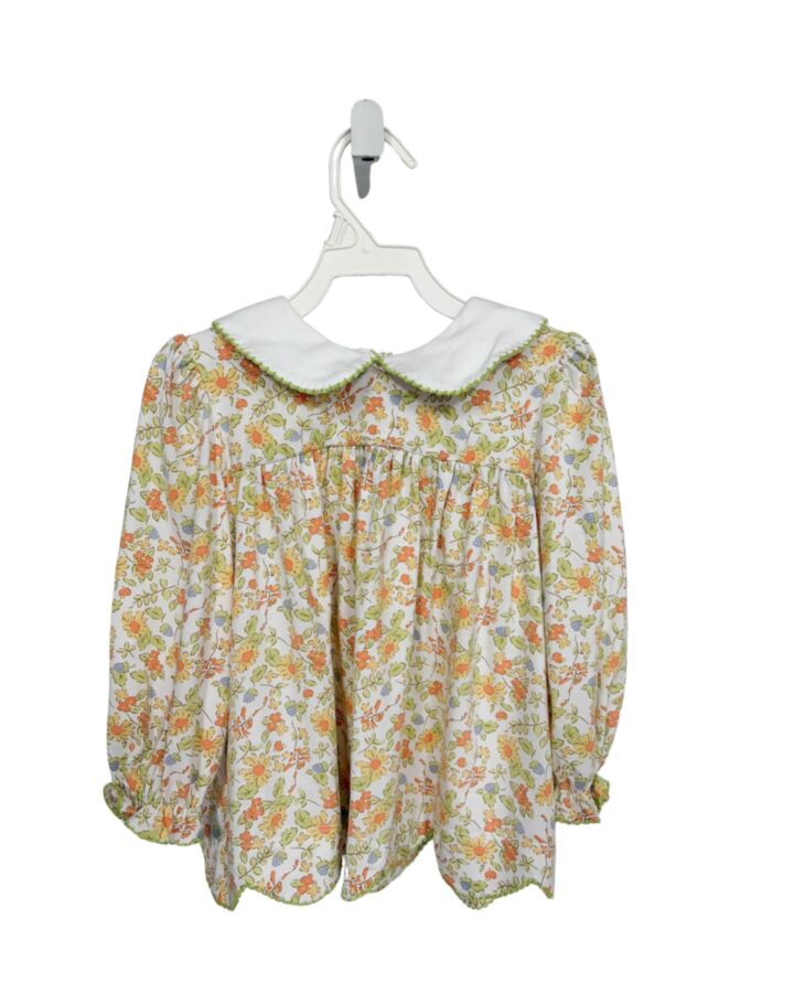 WHIMSY BAY  GREEN  FLORAL  KNIT LS SHIRT WITH PICOT STITCHING