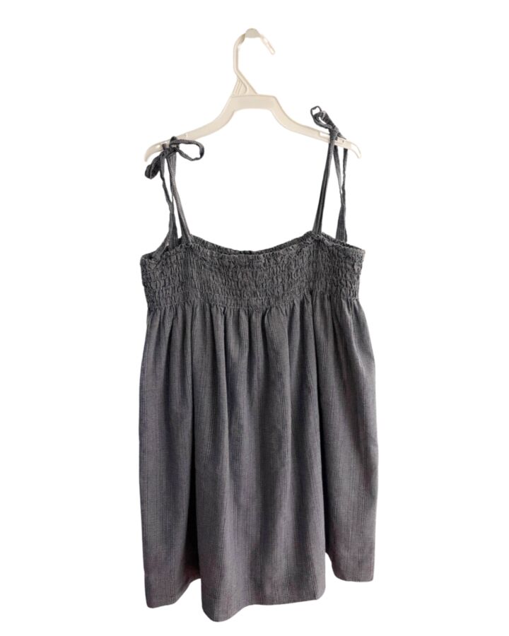 PAPO D'ANJO  NAVY  MICROCHECK SMOCKED SLEEVELESS SHIRT