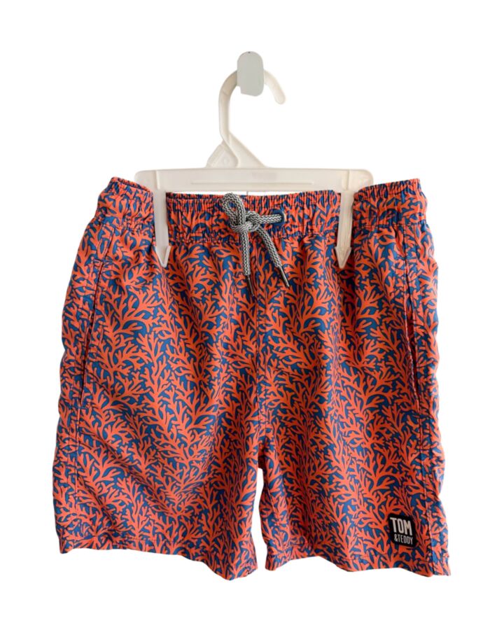 TOM & TEDDY  ORANGE   PRINTED DESIGN SWIM TRUNKS