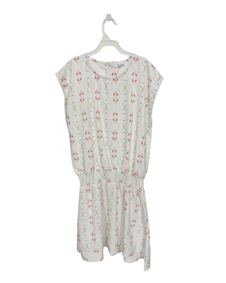 PLEAT.  WHITE   PRINTED DESIGN DRESS