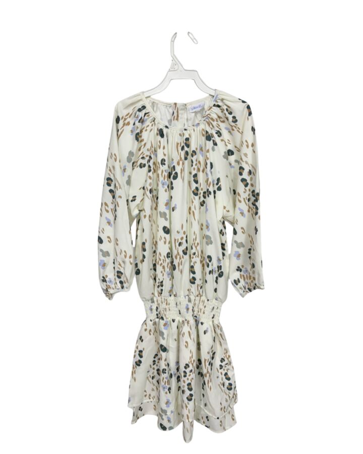 PLEAT.  CREAM   PRINTED DESIGN DRESS