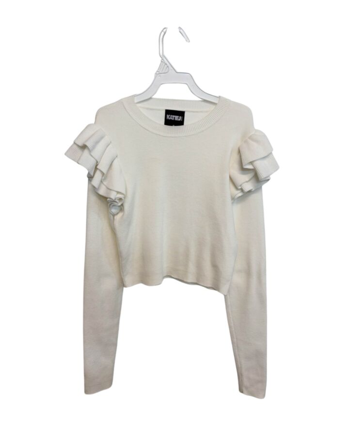 KATIEJNYC  CREAM    SWEATER WITH RUFFLE