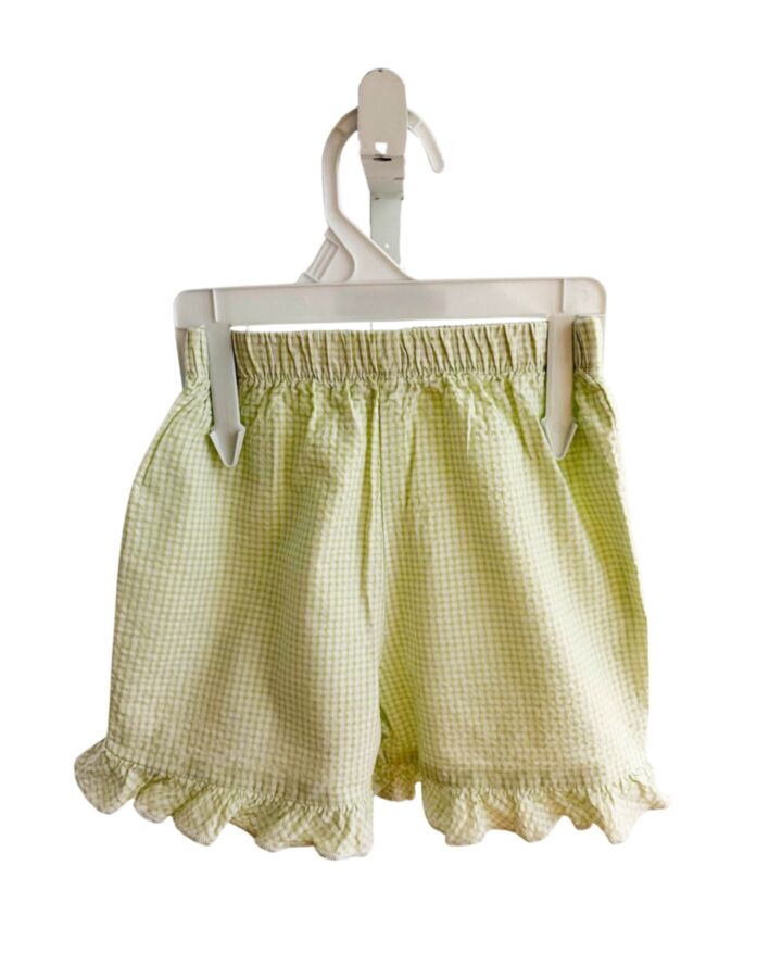 BAILEY BOYS  GREEN SEERSUCKER GINGHAM  SHORTS WITH RUFFLE