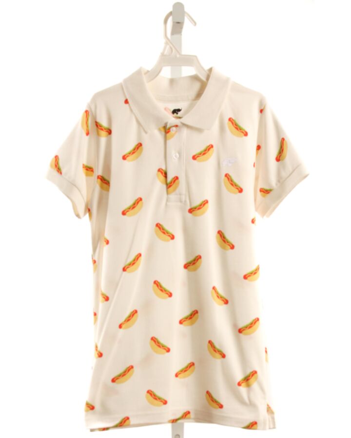 MONICA + ANDY  YELLOW  PRINT  KNIT SS SHIRT
