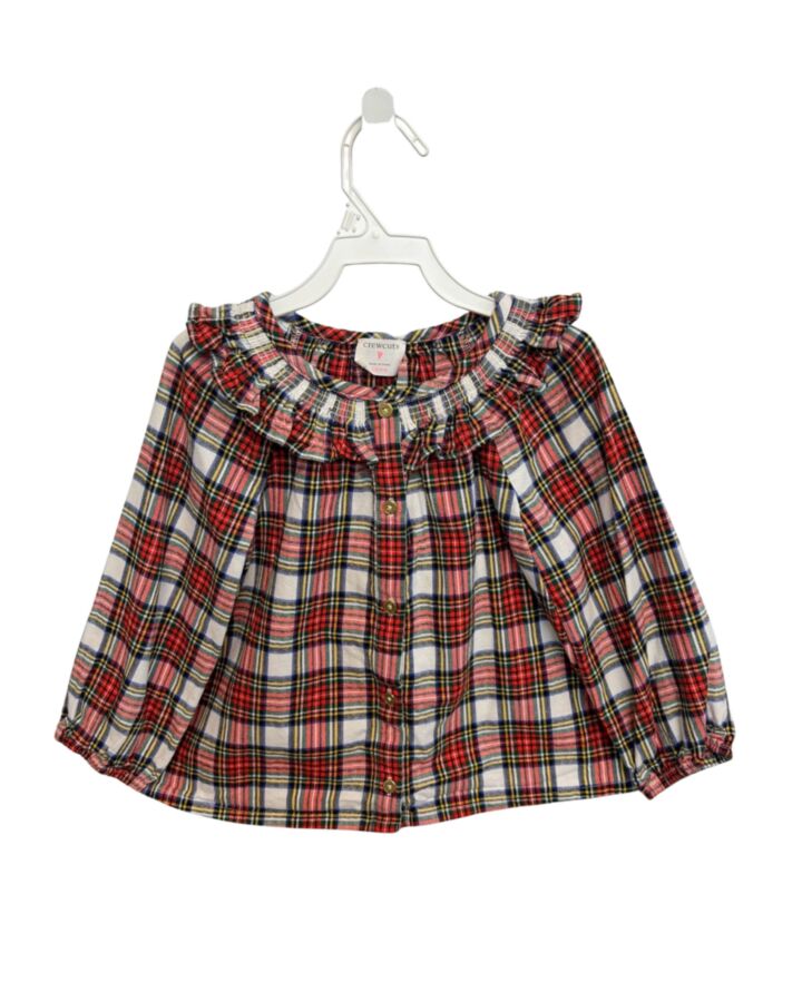 CREWCUTS  RED FLANNEL PLAID  DRESS SHIRT WITH RUFFLE