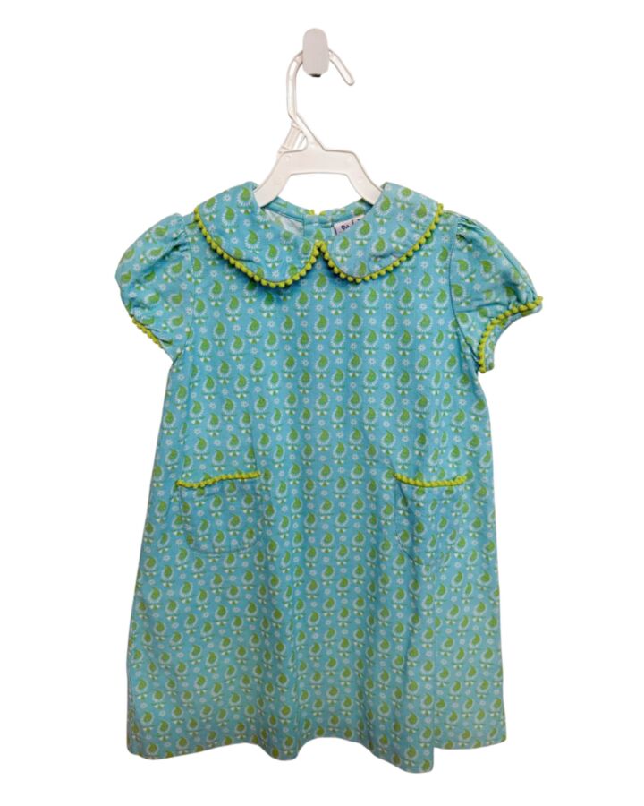 ORIENT EXPRESSED  BLUE CORDUROY  PRINTED DESIGN DRESS