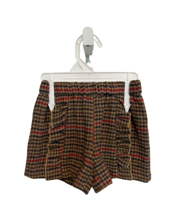 VIGNETTE  BROWN  HOUNDSTOOTH  SHORTS WITH RUFFLE