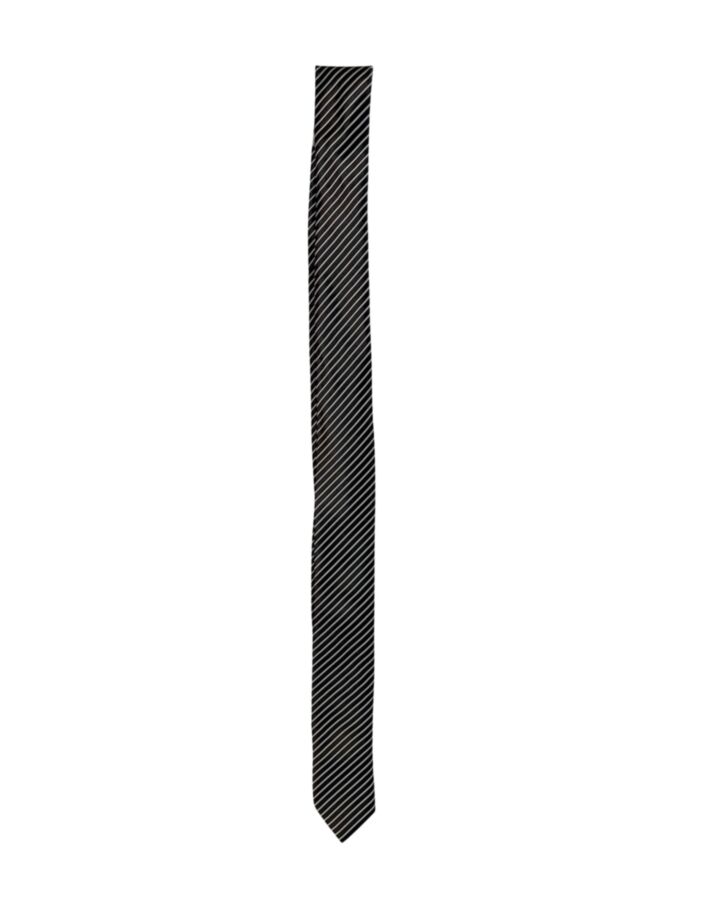 APPAMAN  BLACK  STRIPED  TIE