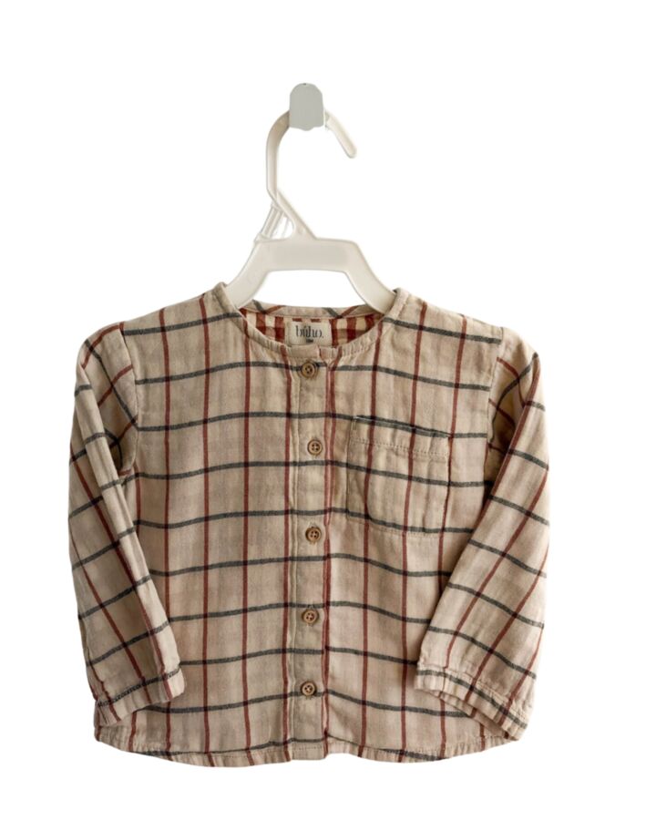 BUHO  BROWN  WINDOWPANE  SHIRT-LS