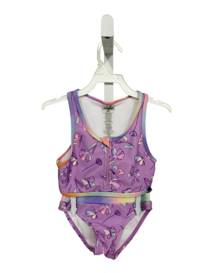DEUX PAR DEUX  PURPLE  FLORAL  2-PIECE SWIMSUIT