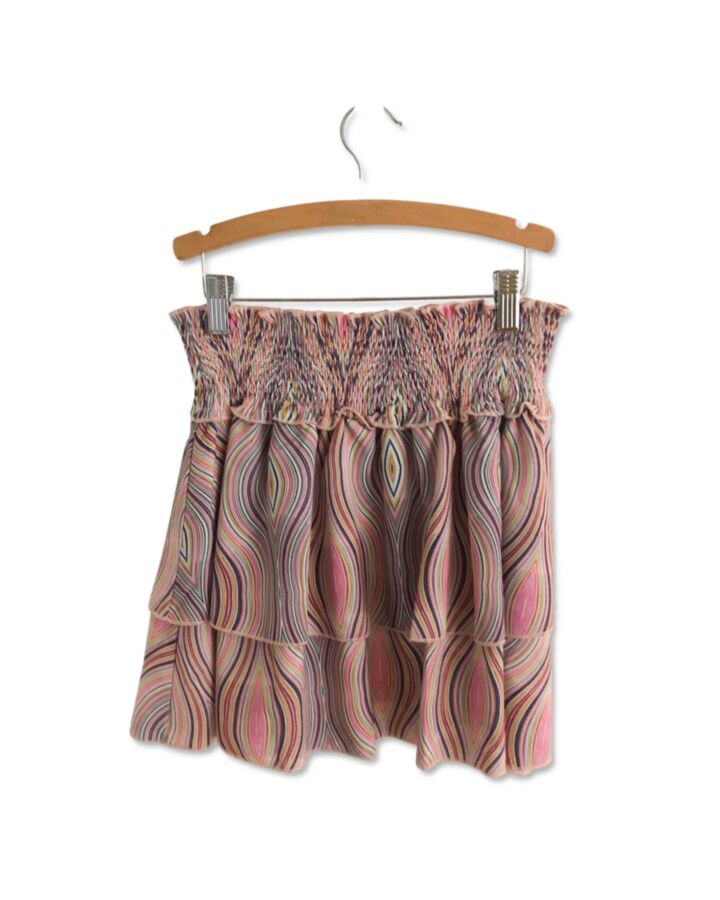 PLEAT.  MULTI-COLOR   SMOCKED SKIRT