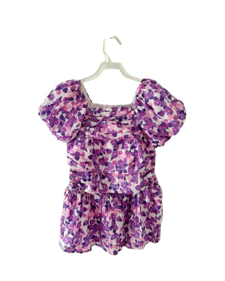 CECE GIRLS  PURPLE  FLORAL  2-PIECE DRESSY OUTFIT WITH RUFFLE
