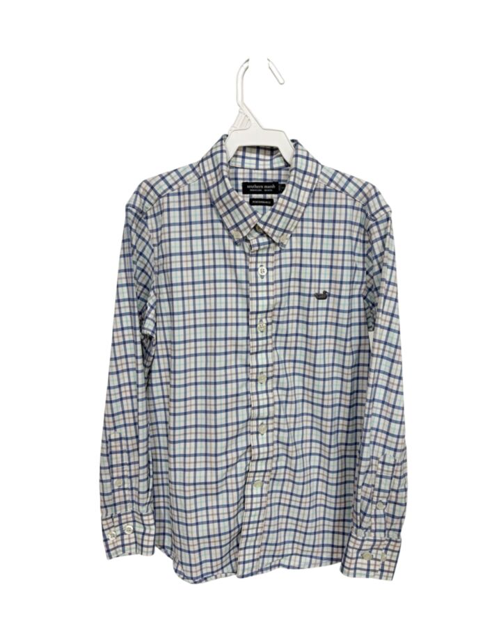 SOUTHERN MARSH  BLUE  PLAID  DRESS SHIRT