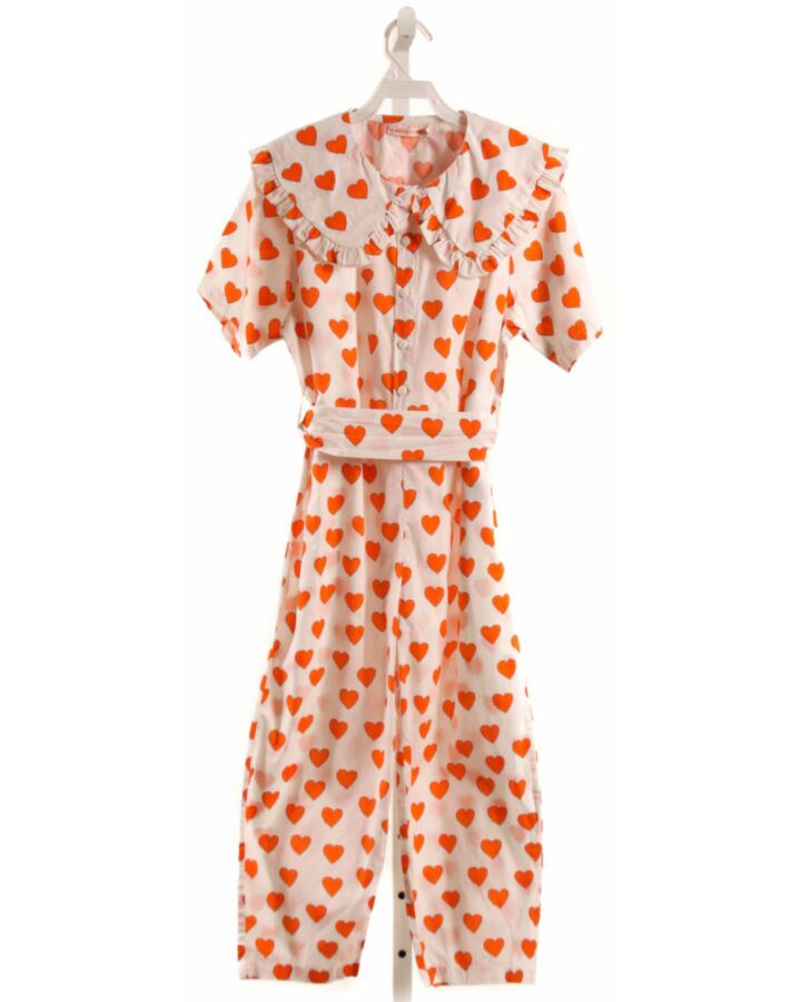TINYCOTTONS  ORANGE  PRINTED DESIGN ROMPER