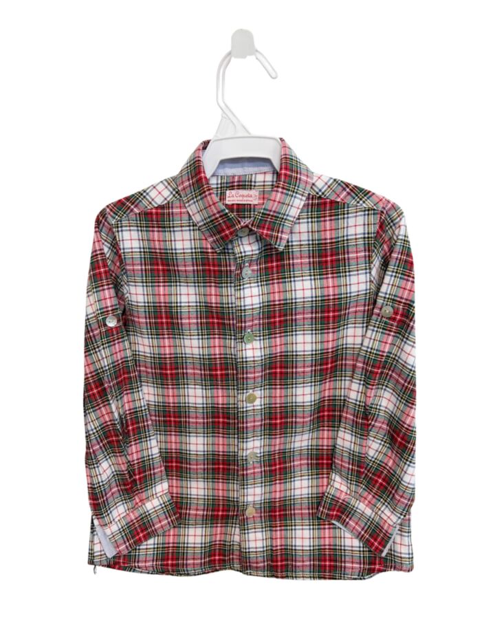 LA COQUETA  RED  PLAID  DRESS SHIRT