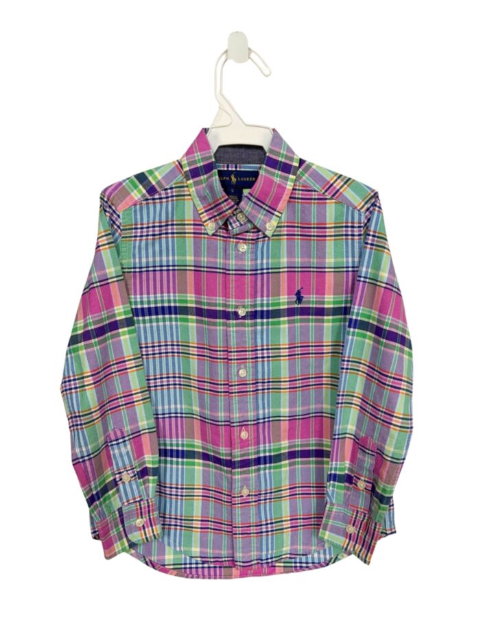 RALPH LAUREN  PINK  PLAID  DRESS SHIRT