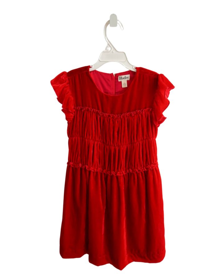 HATLEY  RED VELVET   PARTY DRESS WITH RUFFLE