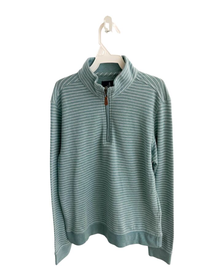 JOHNNIE-O  GREEN  STRIPED  PULLOVER