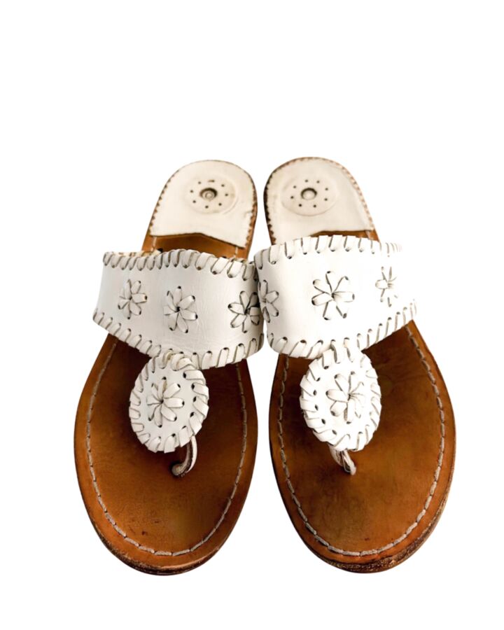 JACK ROGERS WHITE SANDALS  *EUC SIZE CHILD 4
