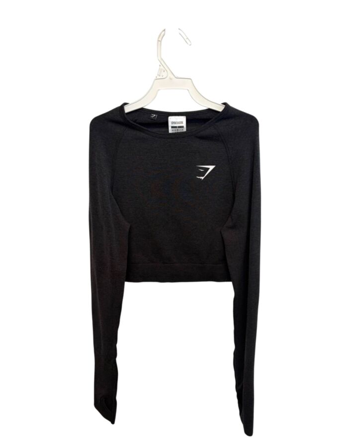 GYMSHARK  BLACK    KNIT LS SHIRT