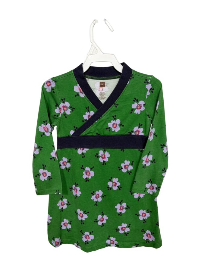 TEA  GREEN  FLORAL  KNIT DRESS