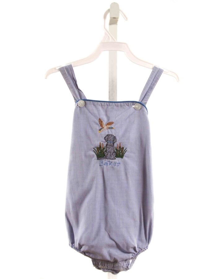 SOUTHERN SUNSHINE KIDS  BLUE  GINGHAM EMBROIDERED BUBBLE