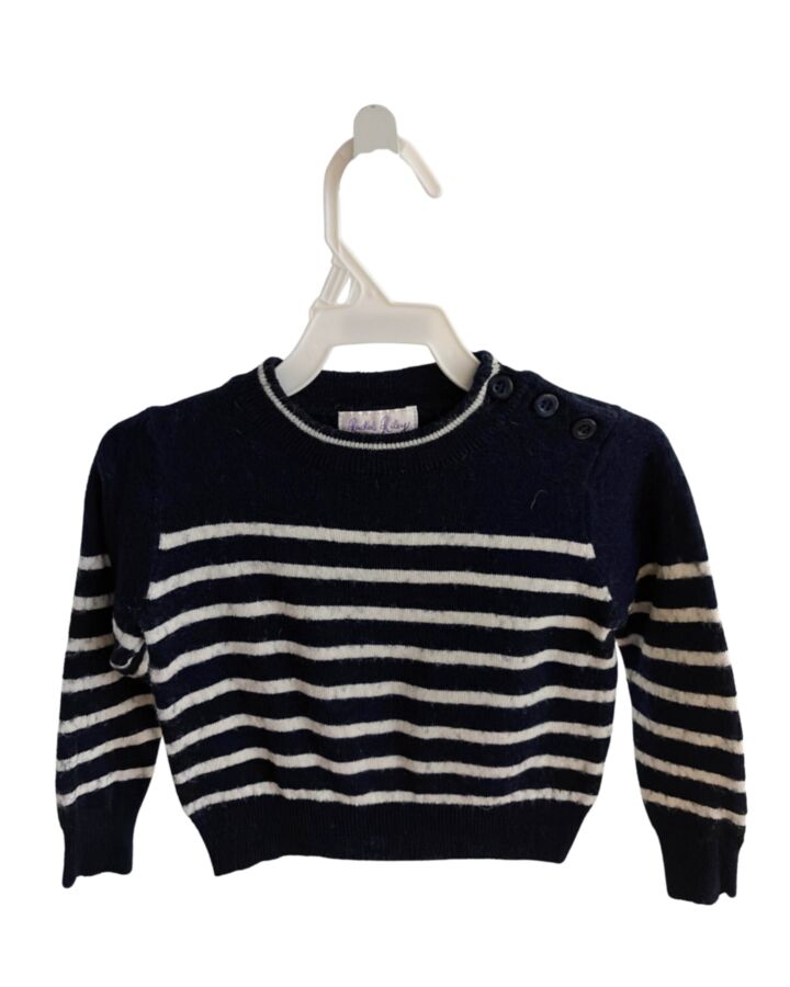 RACHEL RILEY  BLUE  STRIPED  SWEATER