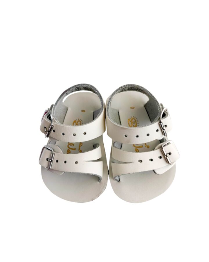 SUN SANS/ SALTWATER SANDALS WHITE SANDALS *NEW WITHOUT TAG *NWT SIZE INFANT 0