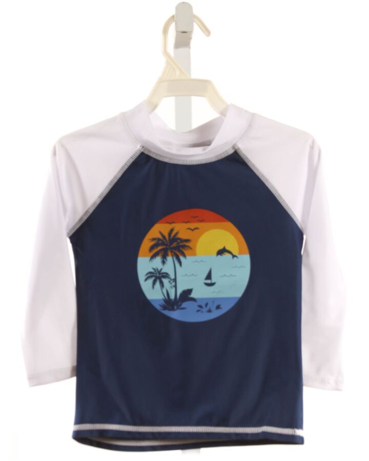 FLAP HAPPY  NAVY  PRINTED DESIGN RASH GUARD