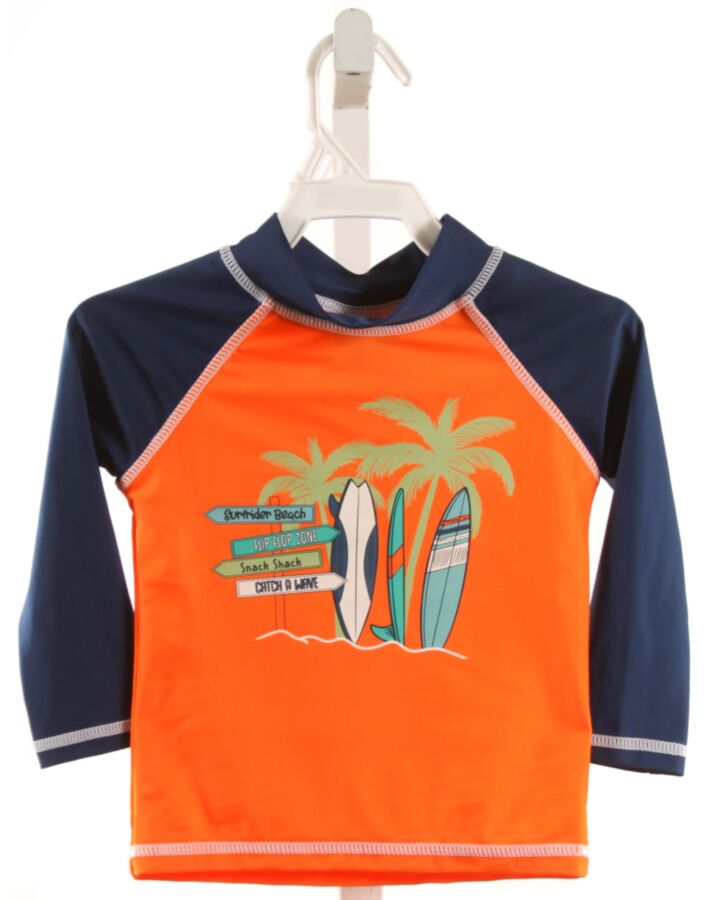 FLAP HAPPY  ORANGE  PRINTED DESIGN RASH GUARD