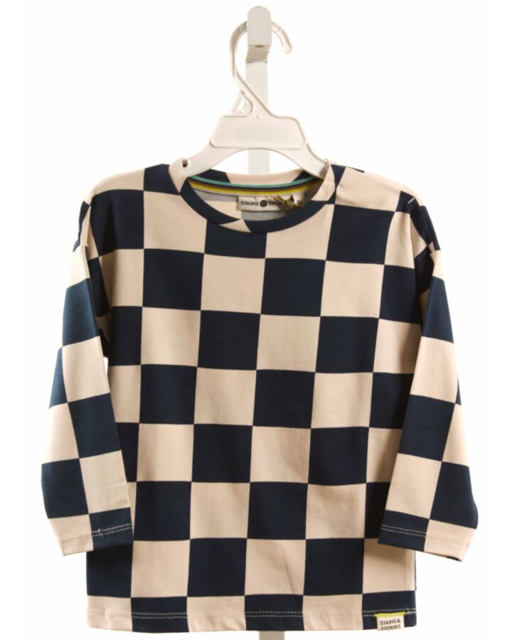 BABYFACE  NAVY  CHECK  KNIT LS SHIRT