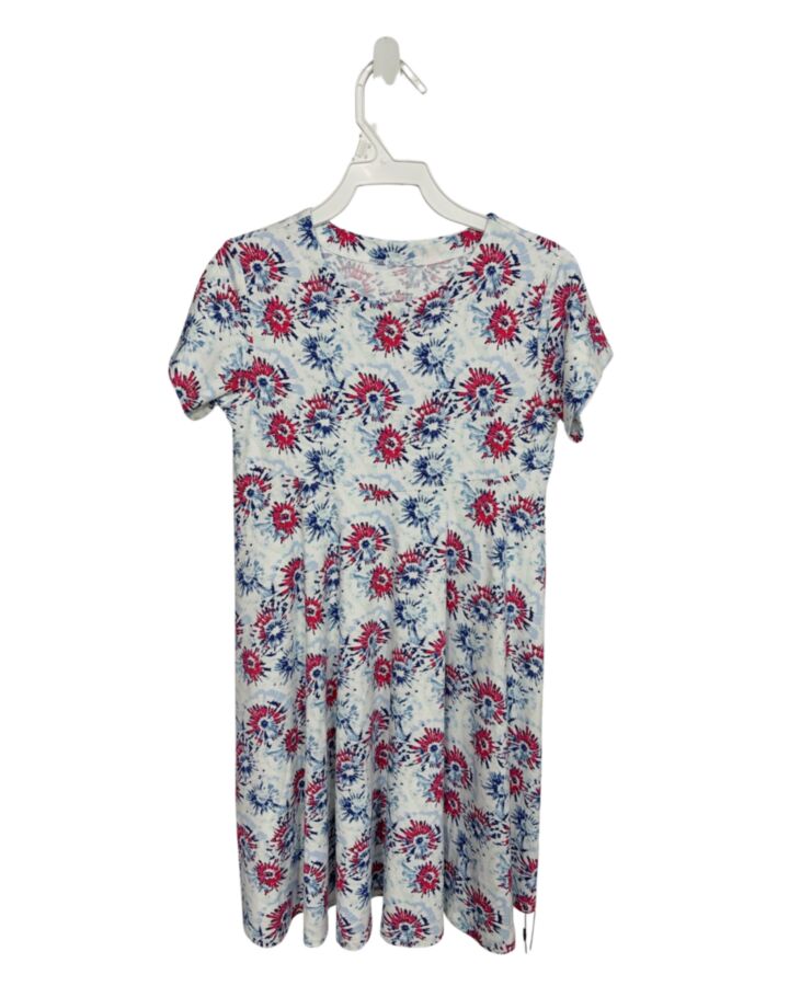 SWEET BAMBOO  BLUE   PRINTED DESIGN KNIT DRESS