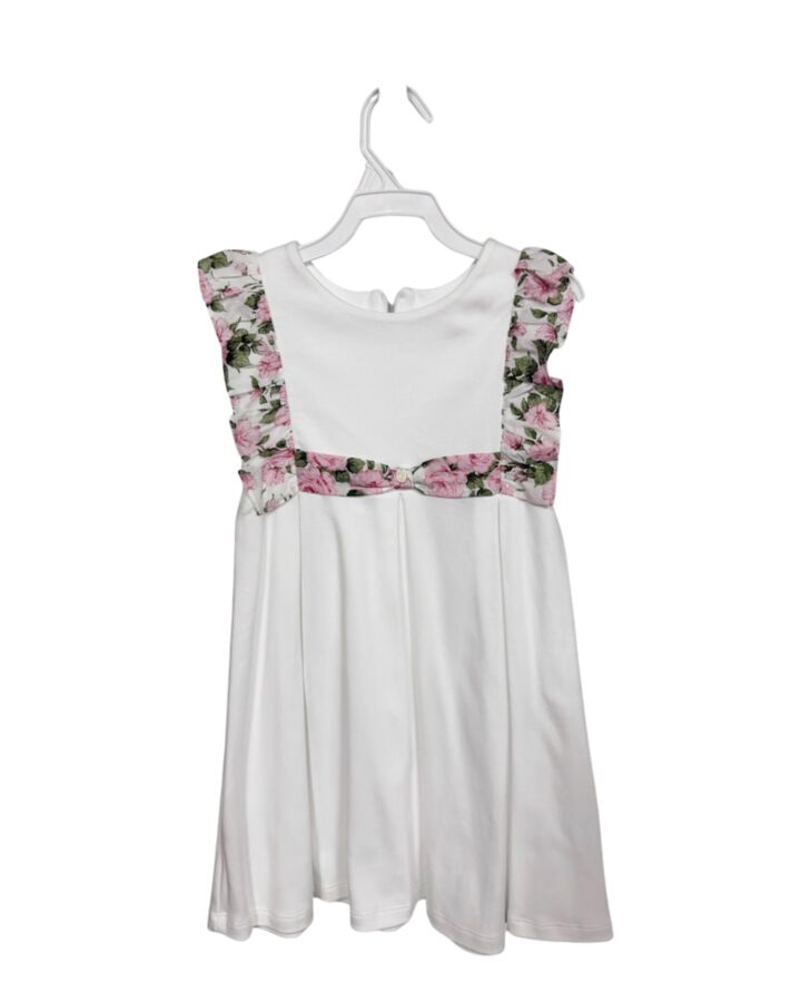 PATACHOU  WHITE  FLORAL  PARTY DRESS WITH RUFFLE