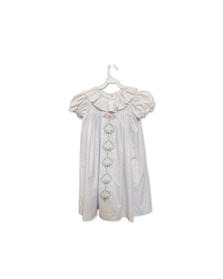 THE PROPER PEONY  WHITE   EMBROIDERED DRESS WITH RUFFLE