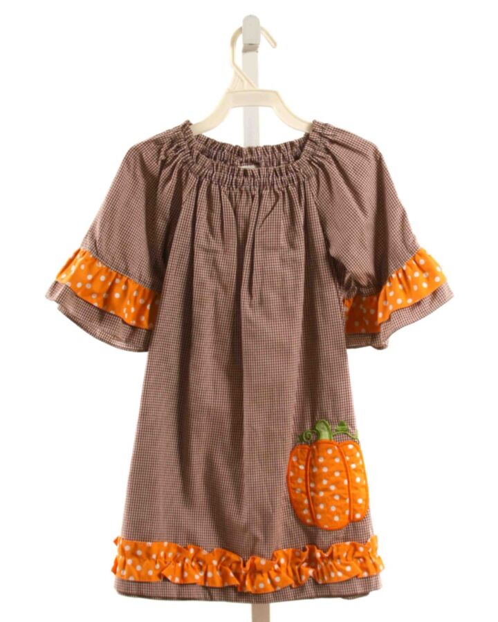 BE MINE  BROWN  GINGHAM  DRESS