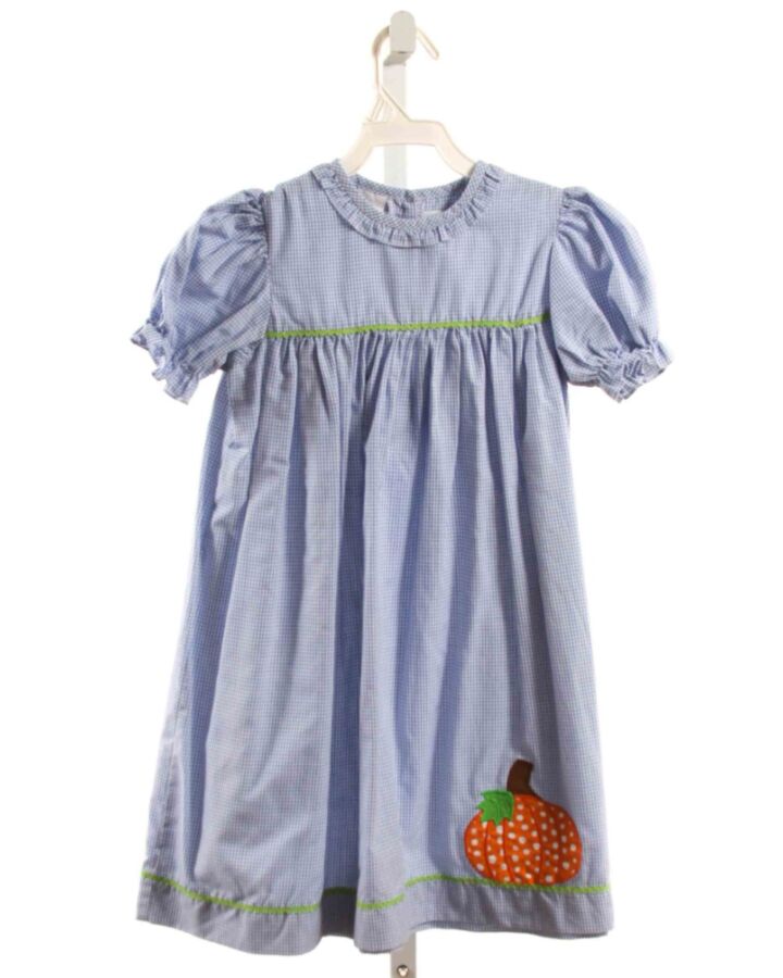 BETTI TERRELL  BLUE  GINGHAM  DRESS WITH RIC RAC