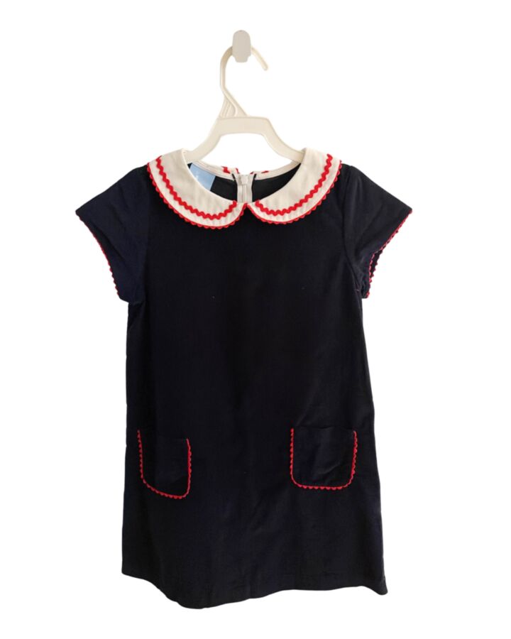 BELLA BLISS  BLUE CORDUROY   DRESS WITH RIC RAC
