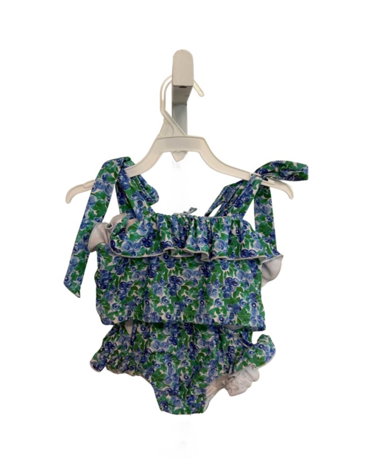 SOUTHERN SMOCKED COMPANY  GREEN  FLORAL  2-PIECE SWIMSUIT